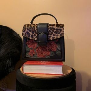 Kate space rose and leopard shellie bag